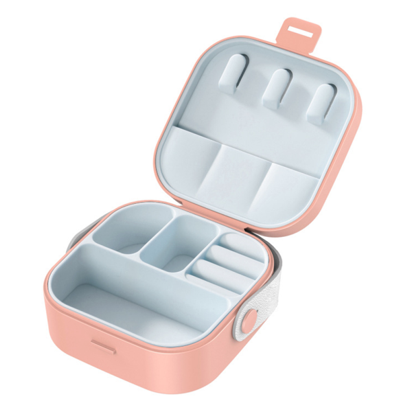 Portable Storage Box with Mirror – Compact Ring, Earring & Necklace Case